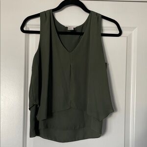 Persaya Dark Green Layered Tank Top